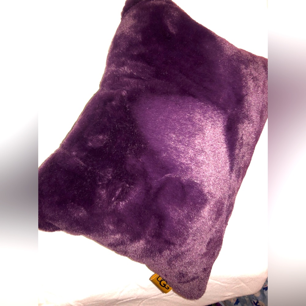UGG purple fuzzy throw pillow